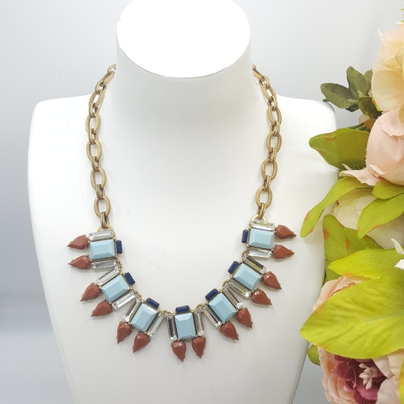 ✅J. Crew Turquoise Spike Statement Necklace - Picture 1 of 5